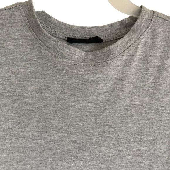 Reserved Women’s Pleated Peplum Hem Causal T-shirt Grey White Sz XS - Picture 9 of 13